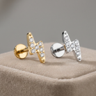 16 Gauge Titanium Threadless Lightning Bolt Stud