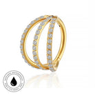 16 Gauge Titanium Triple Crystal Hinged Hoop