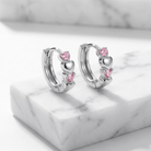 18 Gauge Hypoallergenic Crystal Heart Kids Hoop Earrings