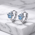 18 Gauge Hypoallergenic Crystal Paw Kids Hoop Earrings