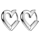 Hypoallergenic Heart Shaped Hinged Hoop Earrings