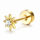 20 Gauge Gold Plated Crystal Starburst Stud