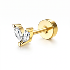 20 Gauge Gold Plated Double Crystal Stud