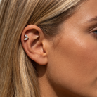 20 Gauge Gold Plated Double Crystal Stud