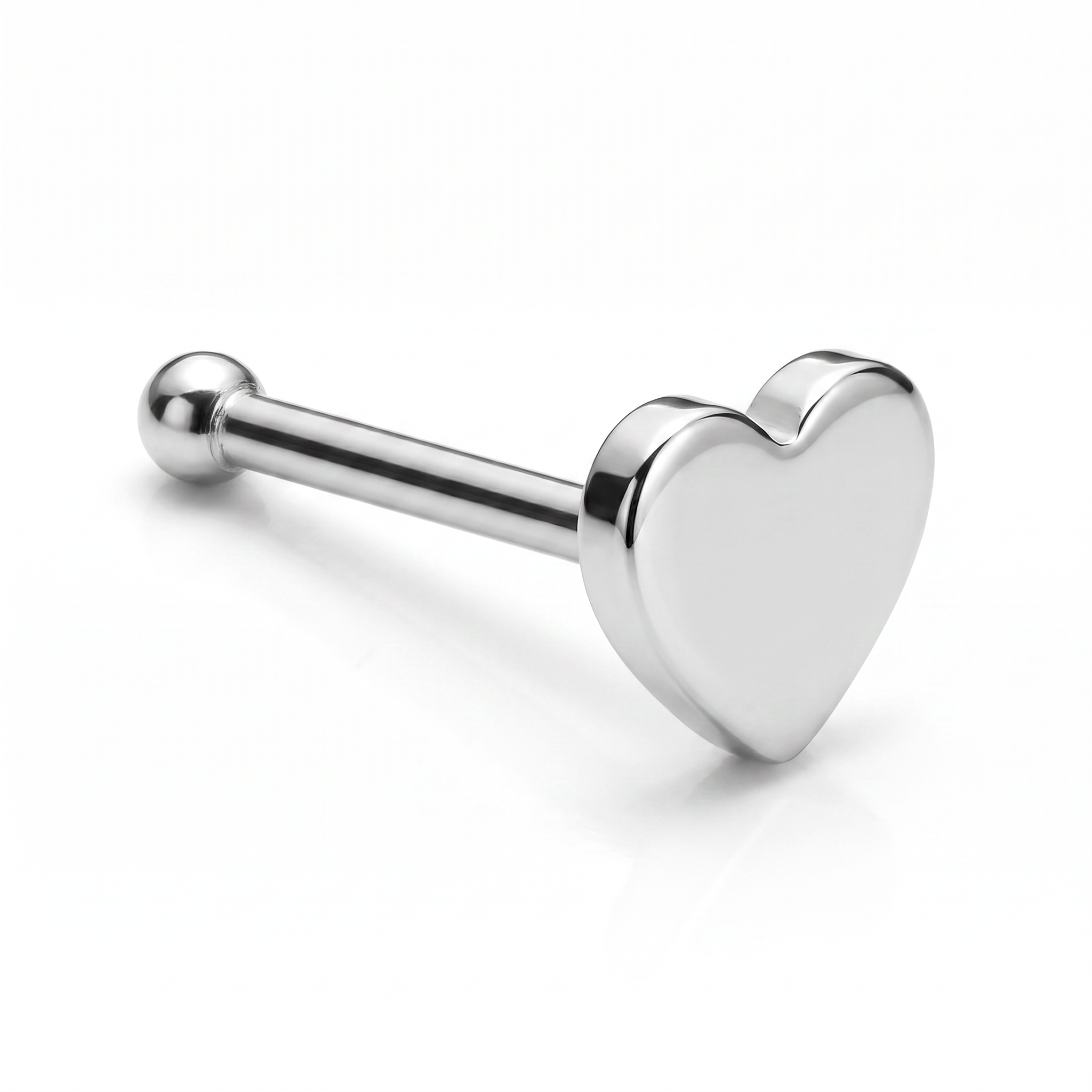 20 Gauge Hypoallergenic Dainty Heart Top Nose Stud