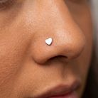20 Gauge Hypoallergenic Heart Top L-Bend Nose Stud