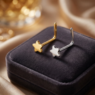 20 Gauge Hypoallergenic Star Top End L-Bend Nose Stud
