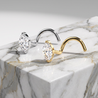 20 Gauge Titanium Crystal Screw Nose Stud