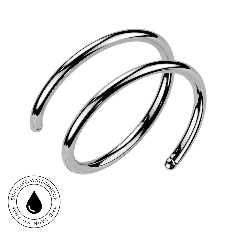 20 Gauge Titanium Double Hoop Nose Ring