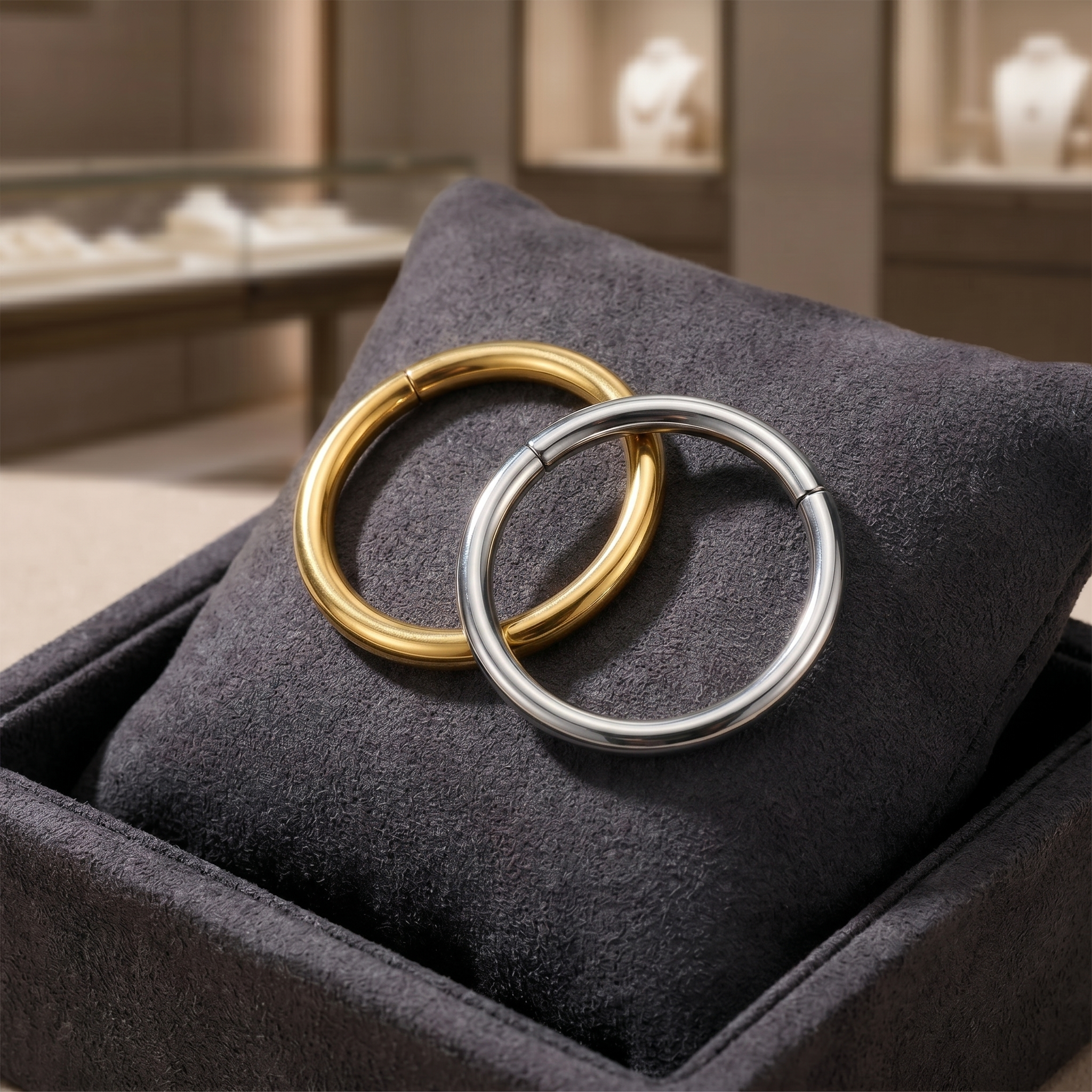 20 Gauge Titanium Hinged Hoop Ring