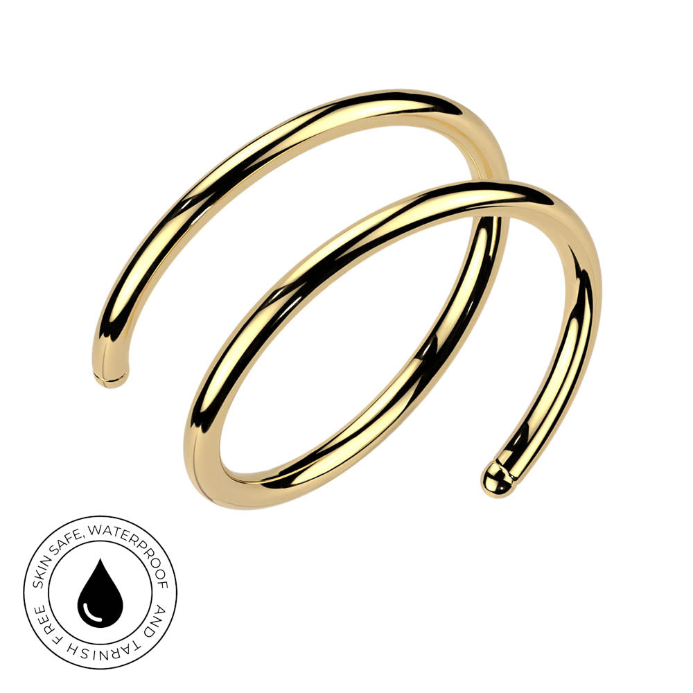 20 Gauge Titanium Double Hoop Nose Ring