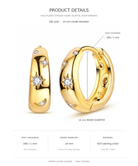 Gold Plated Sterling Silver Celestial Hoop Earrings size guide