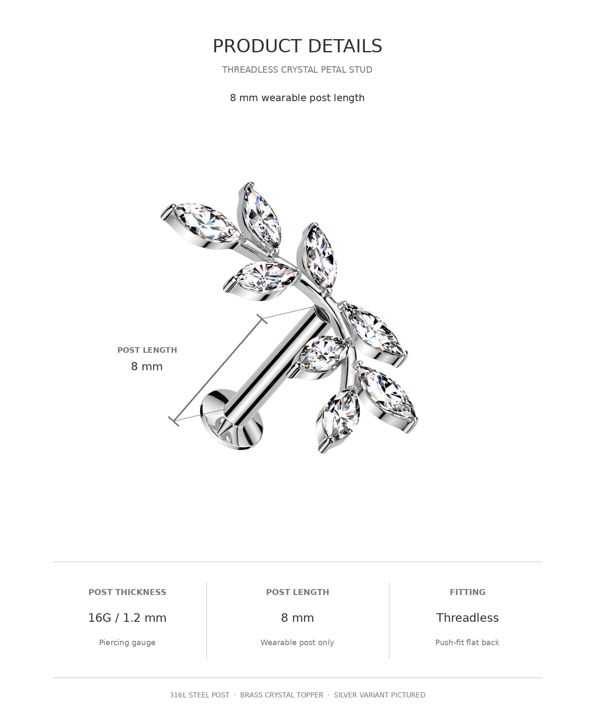 CHERRY DIVA STUD SIZE CHART
