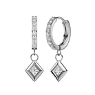 Dangling Geometric Crystal Huggie Hoop Earrings