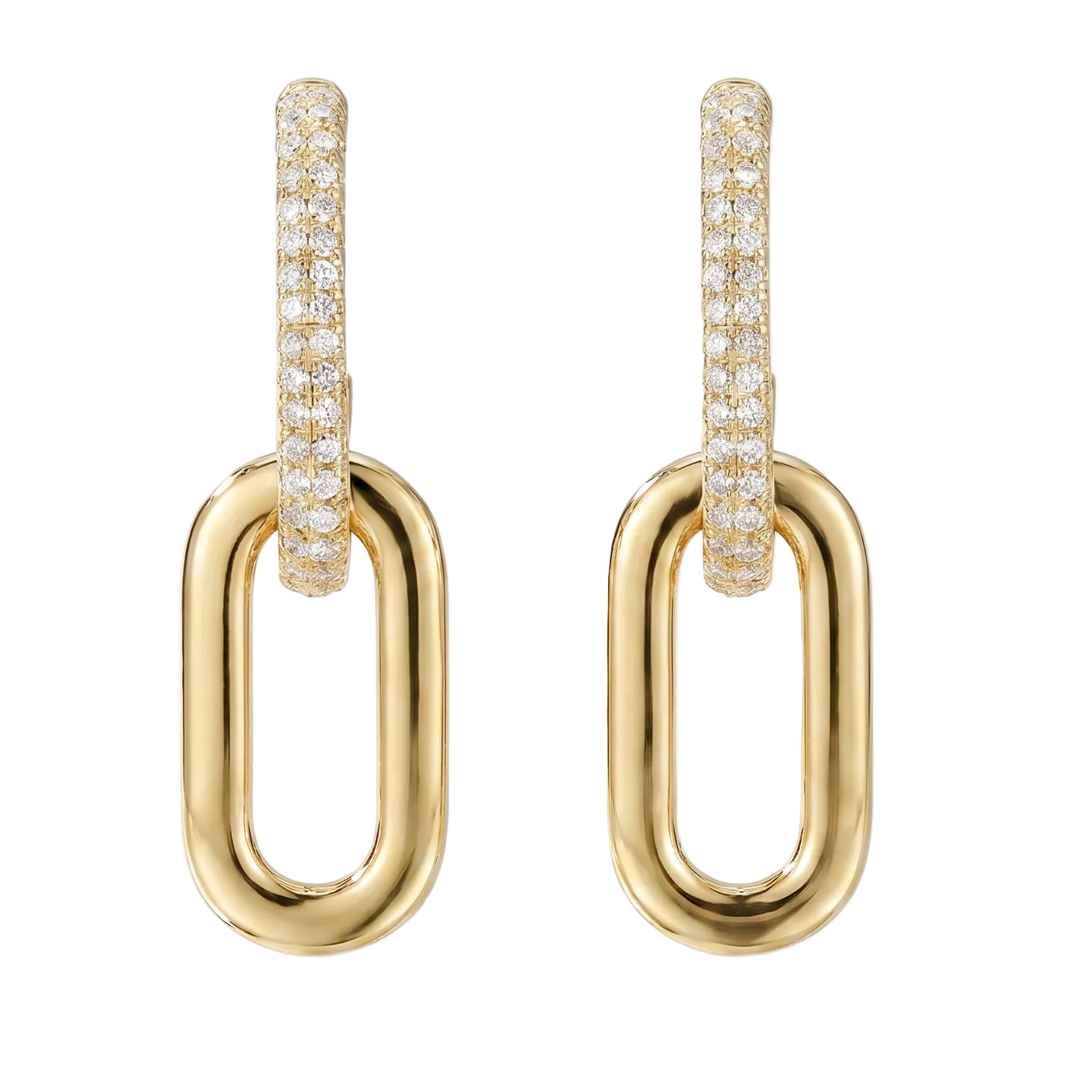 Gold Plated Dangling Crystal Hoop Earrings