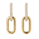 Gold Plated Dangling Crystal Hoop Earrings