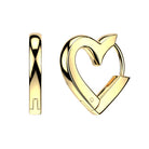 Hypoallergenic Heart Shaped Hinged Hoop Earrings