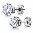 Hypoallergenic Prong Set Crystal Stud Earrings
