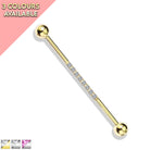 Cherry Diva Barbell 14 Gauge Gold Crystal Centre Industrial Barbell