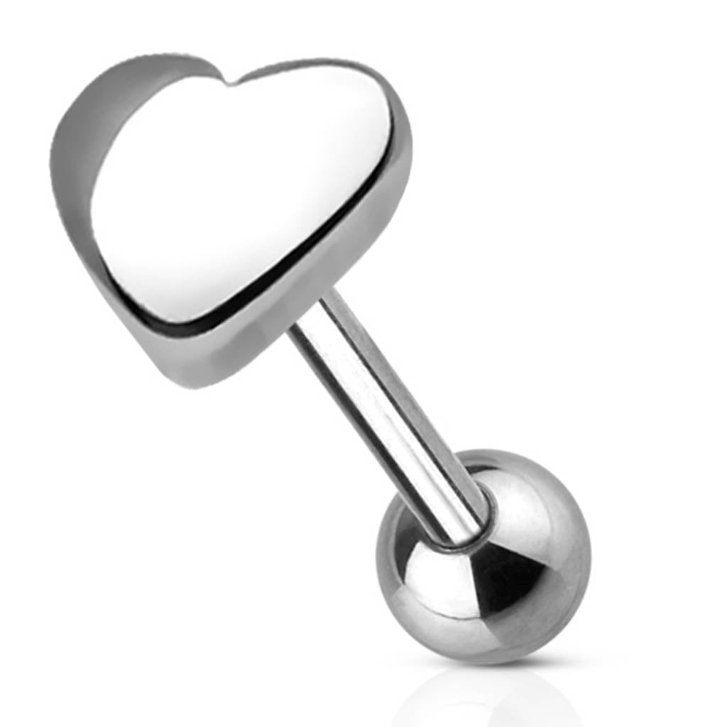 Cherry Diva Barbell 14 Gauge Hypoallergenic Heart Top Tongue Barbell