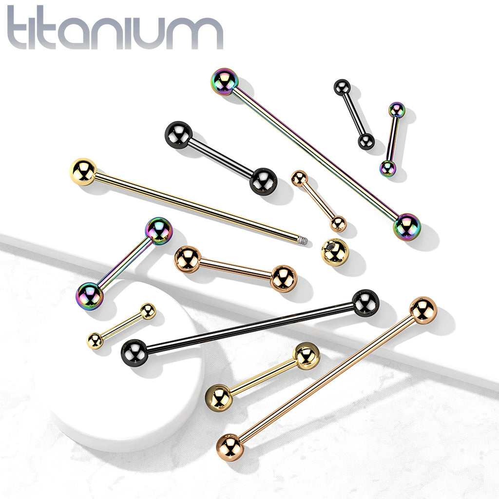 Cherry Diva Barbell 14 Gauge PVD Coated Titanium Industrial Barbell
