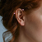 Cherry Diva Barbell 14 Gauge Silver Crystal Press Fit Industrial Barbell