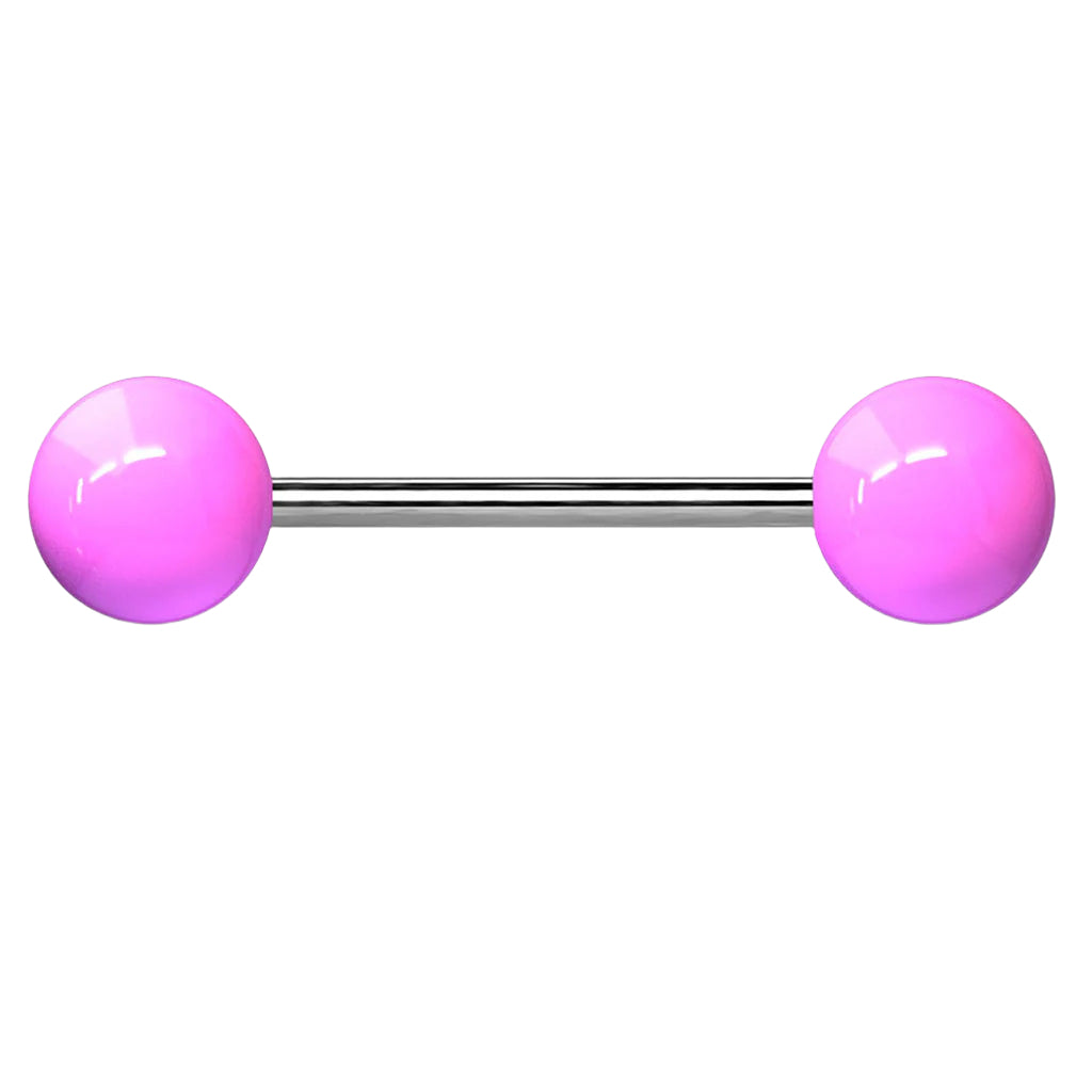 Cherry Diva Barbell 14 Gauge Titanium Barbell With Acrylic Ball Ends