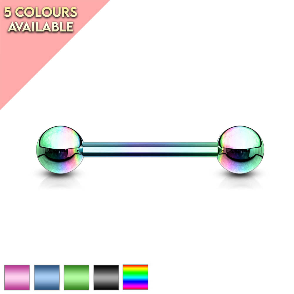 14 Gauge Titanium IP Coated Straight Barbell - Cherry Diva