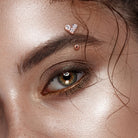 Cherry Diva Eyebrow Bar 16 Gauge Prong Set Crystal Heart Eyebrow Barbell
