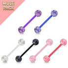 Cherry Diva Barbell 6 Pack Of Flexible Acrylic 14 Gauge Glitter Balls