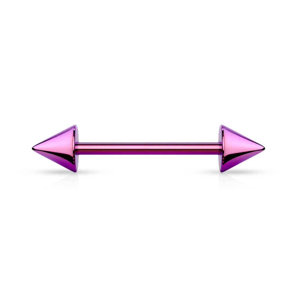Cherry Diva Barbell Purple 14 Gauge Titanium IP Spike End Barbell