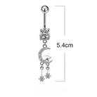 Cherry Diva Belly Bar 14 Gauge Dangling Moon & Stars Belly Bar