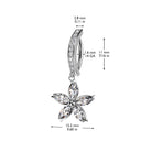 Cherry Diva belly bar 14 Gauge Hinged Dangling Crystal Flower Belly Button Ring