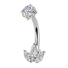 Cherry Diva Belly Bar 14 Gauge Hypoallergenic Crystal Marquise Belly Bar