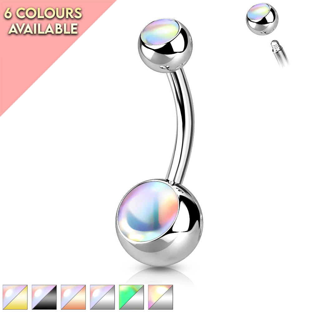 Holographic belly bar discount