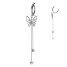 Cherry Diva belly bar 14 Gauge Surgical Steel Hinged Butterfly Belly Button Ring