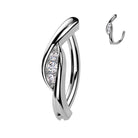 Cherry Diva belly bar 14 Gauge Surgical Steel Hinged Crystal Centre Belly Button Ring