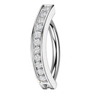 Cherry Diva belly bar 14 Gauge Surgical Steel Hinged Crystal Lined Belly Button Bar