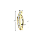 Cherry Diva belly bar 14 Gauge Surgical Steel Hinged Crystal Lined Belly Button Bar