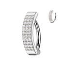 Cherry Diva belly bar 14 Gauge Surgical Steel Hinged Crystal Lined Belly Button Ring