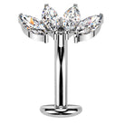 Cherry Diva Belly Bar 14 Gauge Threadless Titanium Crystal Belly Floating Button Bar