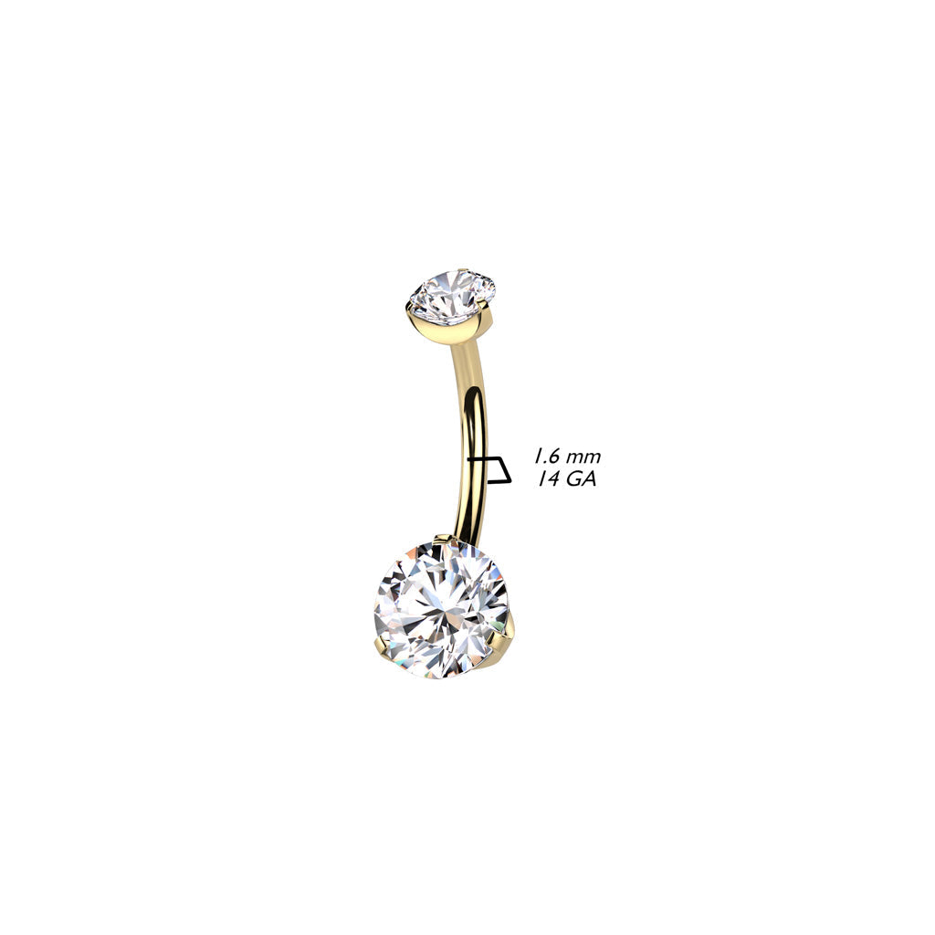 Cherry Diva belly bar 14 Gauge Titanium Aurora Crystal Belly Button Ring