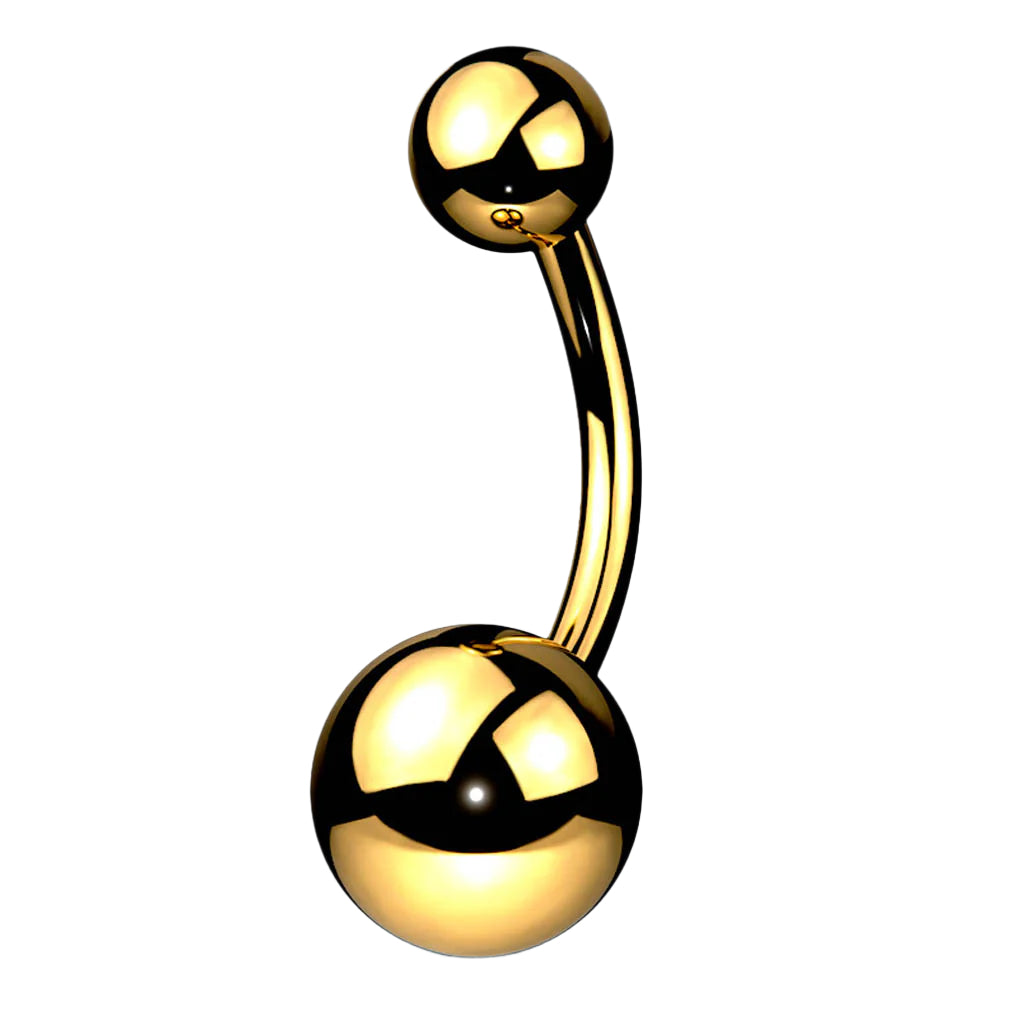 Cherry Diva Belly Bar 14 Gauge Titanium Metallic Belly Button Bar