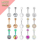 Cherry Diva belly bar Multi Pack Of 15 Multi Coloured Belly Bars
