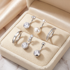 Cherry Diva Belly Bar Multi Pack Of 6 Silver Crystal Hinged Belly Button Bars