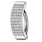 Cherry Diva Belly Button Ring 14 Gauge Hinged Crystal Paved Belly Button Ring