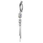 Cherry Diva Belly Button Ring 14 Gauge Surgical Steel Crystal & Chain Belly Button Ring