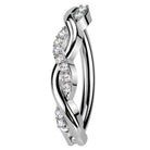 Cherry Diva Belly Button Ring 14 Gauge Surgical Steel Hinged Crystal Twist Belly Button Ring