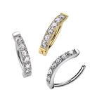 Cherry Diva Belly Button Ring 14 Gauge Titanium Hinged Crystal Lined Belly Button Ring