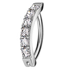 Cherry Diva Belly Button Ring 14 Gauge Titanium Hinged Crystal Lined Belly Button Ring